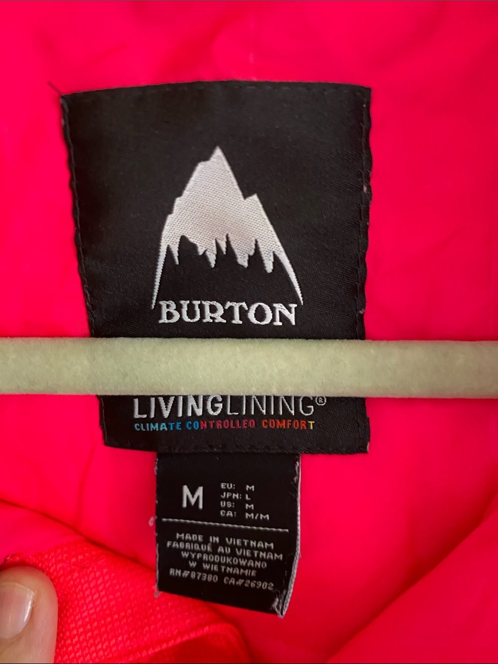 Burton Hot Pink Ski Jacket with Black Collar - Picture 2 of 3